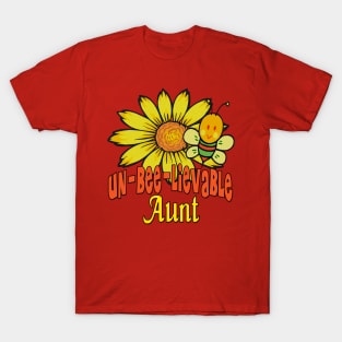 Unbelievable Aunt Sunflowers and Bees T-Shirt